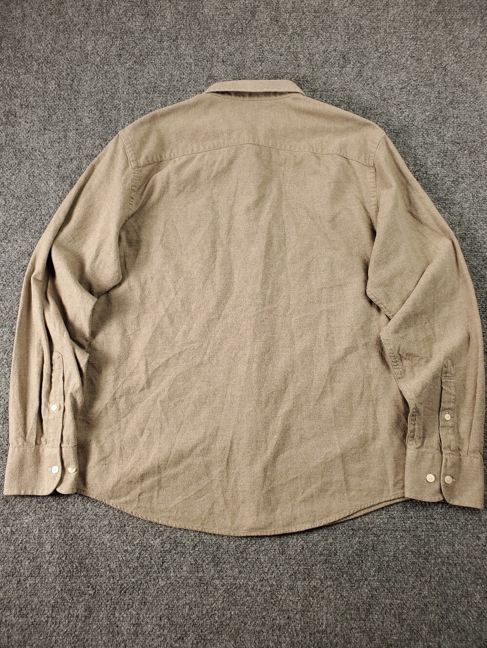 UNTUCKit Sherwood Button Up Shirt XL Slim Fit Flannel Tan Beige Smart Casual - Picture 3 of 10